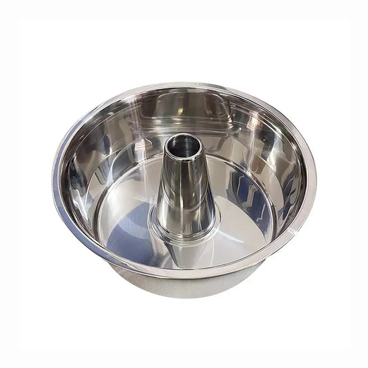 STAINLESS STEEL ANGEL FOOD CAKE PAN REMOVABLE BOTTOM 10"