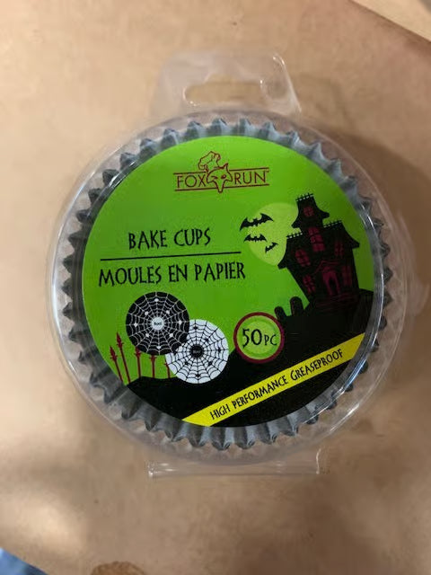 BAKING CUPS 50 PC SPIDERWEBS
