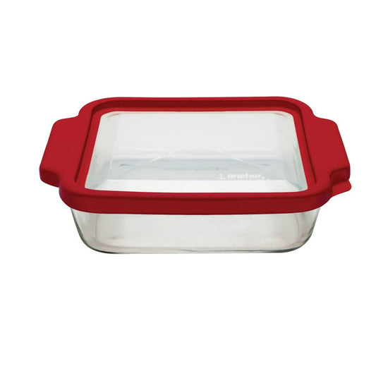 SQUARE CAKE DISH WITH TRUEFIT COVER 8"