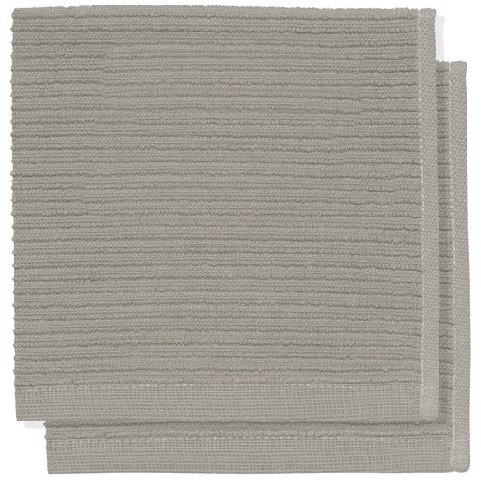 DISHCLOTHS RIPPLE SET OF 2 GRY