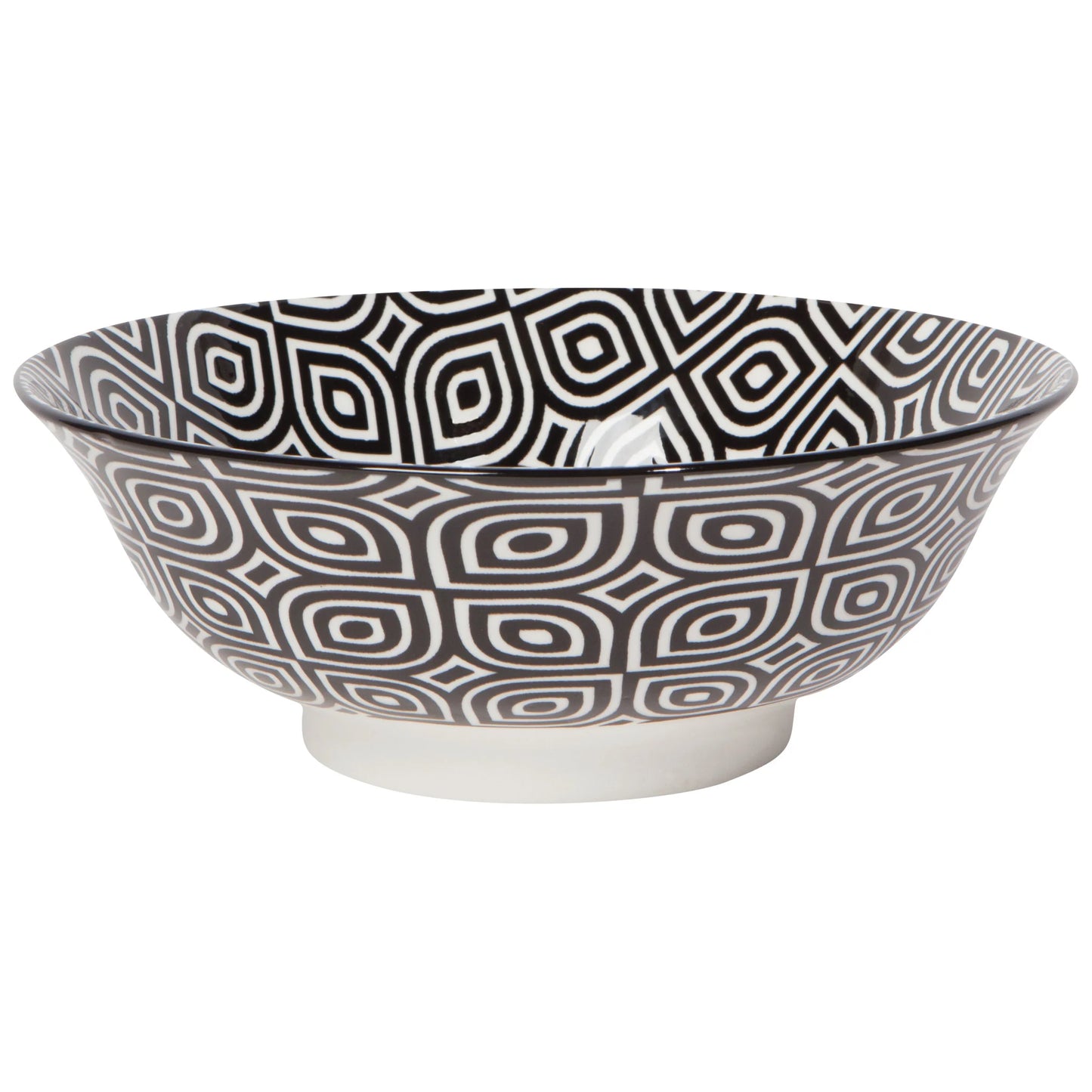 ASIAN BOWL BLACK/WHITE GEO 8"