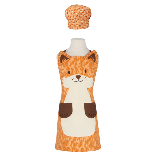 KIDS APRON AND HAT SET FOX DAYDREAM