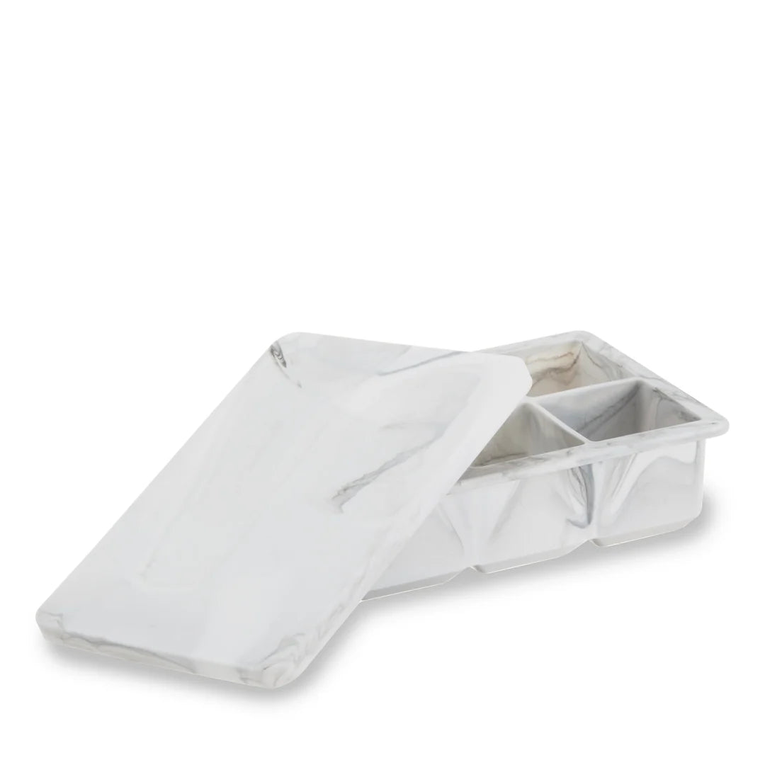 2" ICE CUBE TRAY WITH LID IN MARBLE GREY