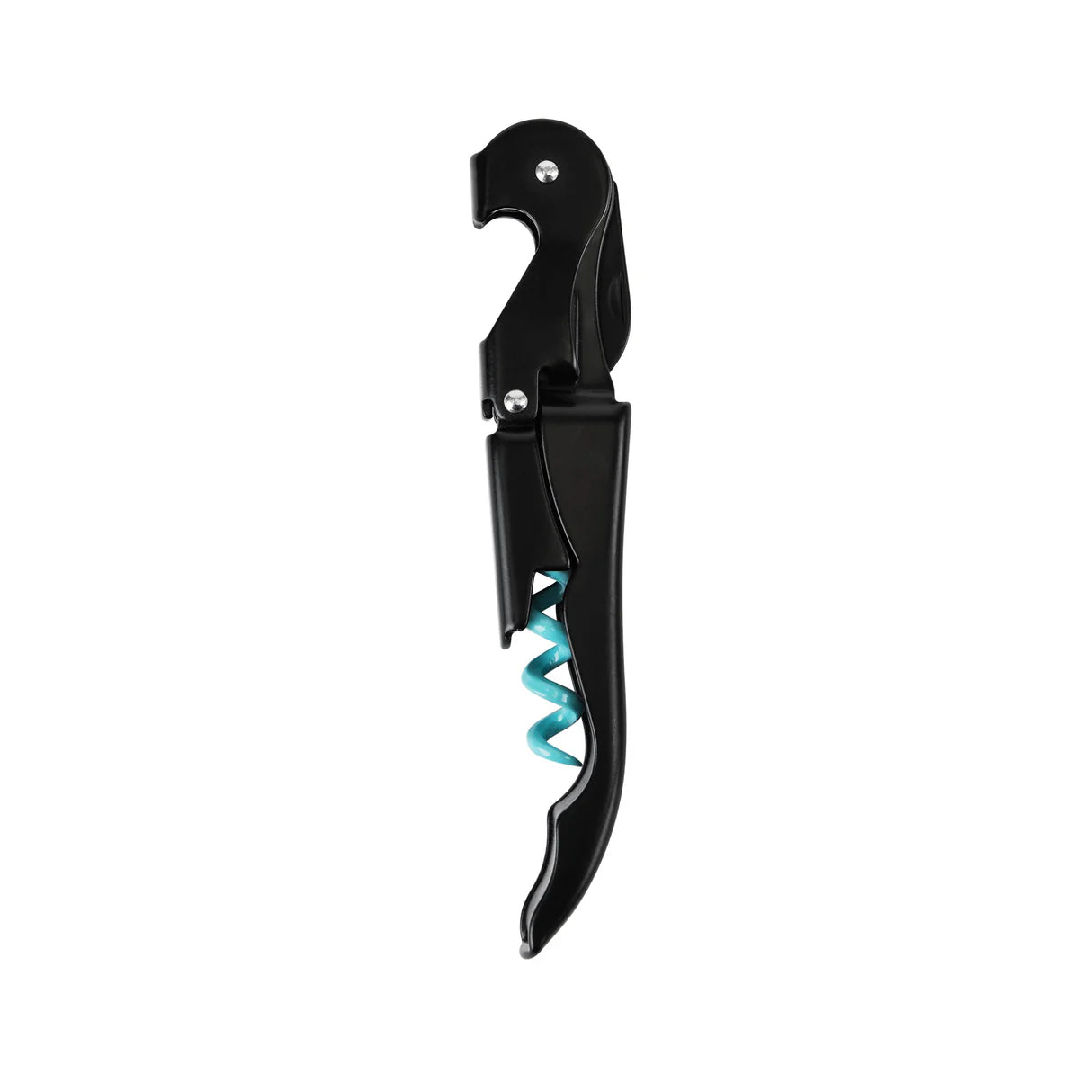 WAITER'S DOUBLE HINGED CORKSCREW IN MATTE BLACK & BLUE