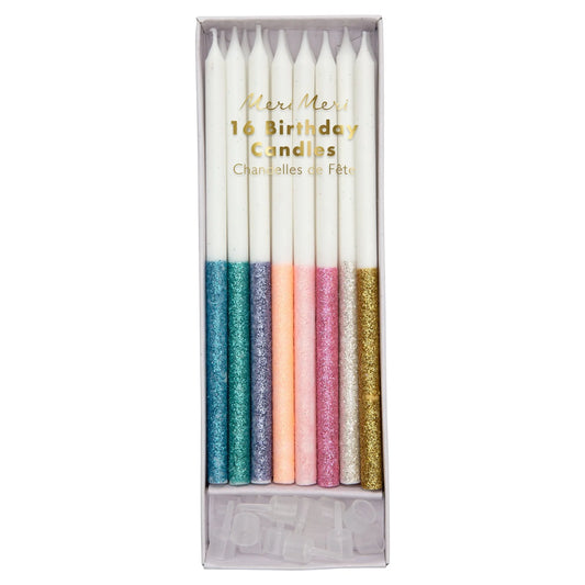 MULTICOLOR DIPPED GLITTER CANDLES