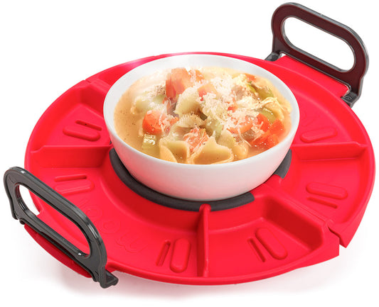 FOLDING MICROWAVE TRAY RED