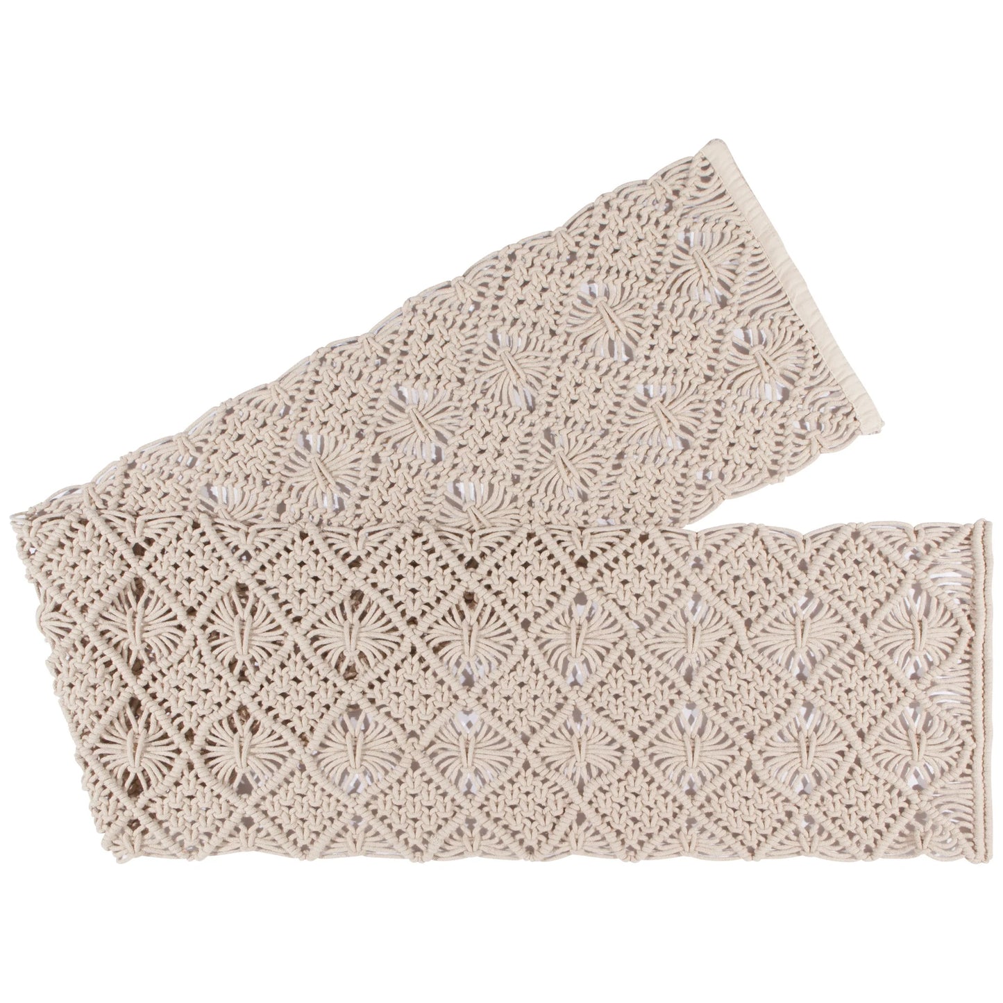 TABLE RUNNER MACRAME NATURAL 13x72