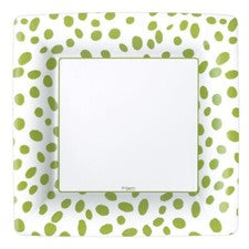 PAPER DINNER PLATES SPOTS GREEN