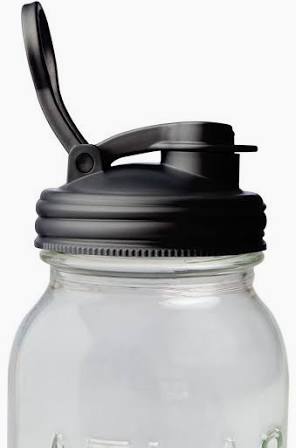 RECAP BOTTLE POUR CARRY W/LOOP REG MOUTH - BLACK