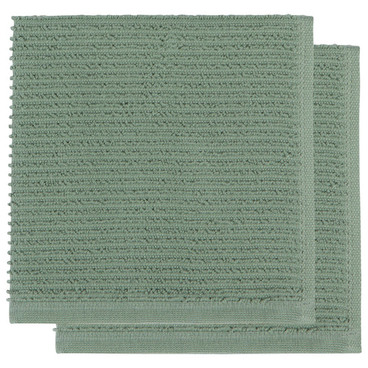 DISHCLOTHS RIPPLE SET OF 2 GRN