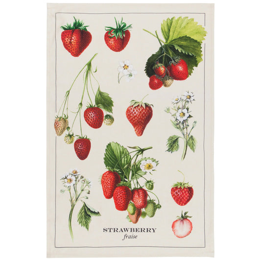 VINTAGE STRAWBERRY DISHTOWEL 18x28