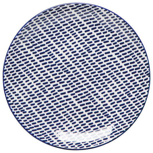 APPETIZER PLATE BLUE DASH