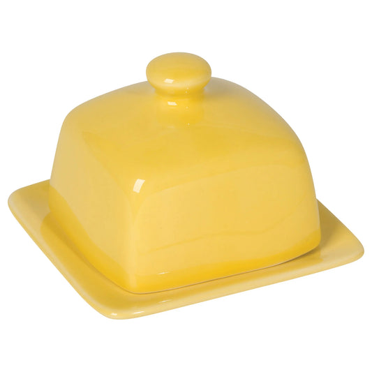 CERAMIC BUTTER DISH SQUARE LEMON