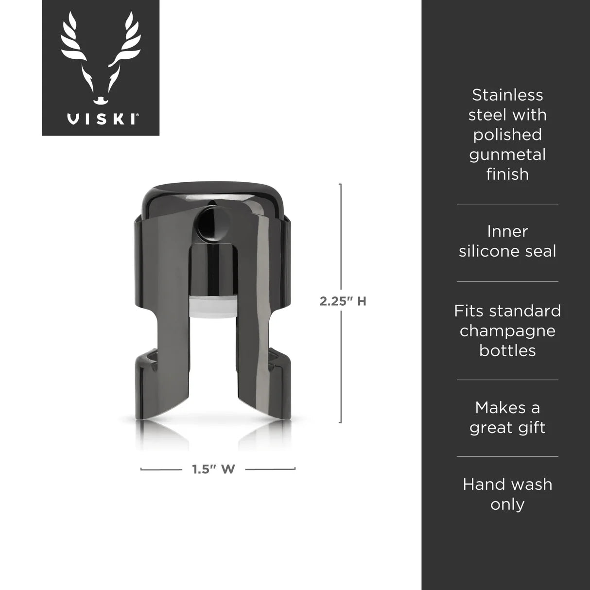CHAMPAGNE STOPPER  GUNMETAL